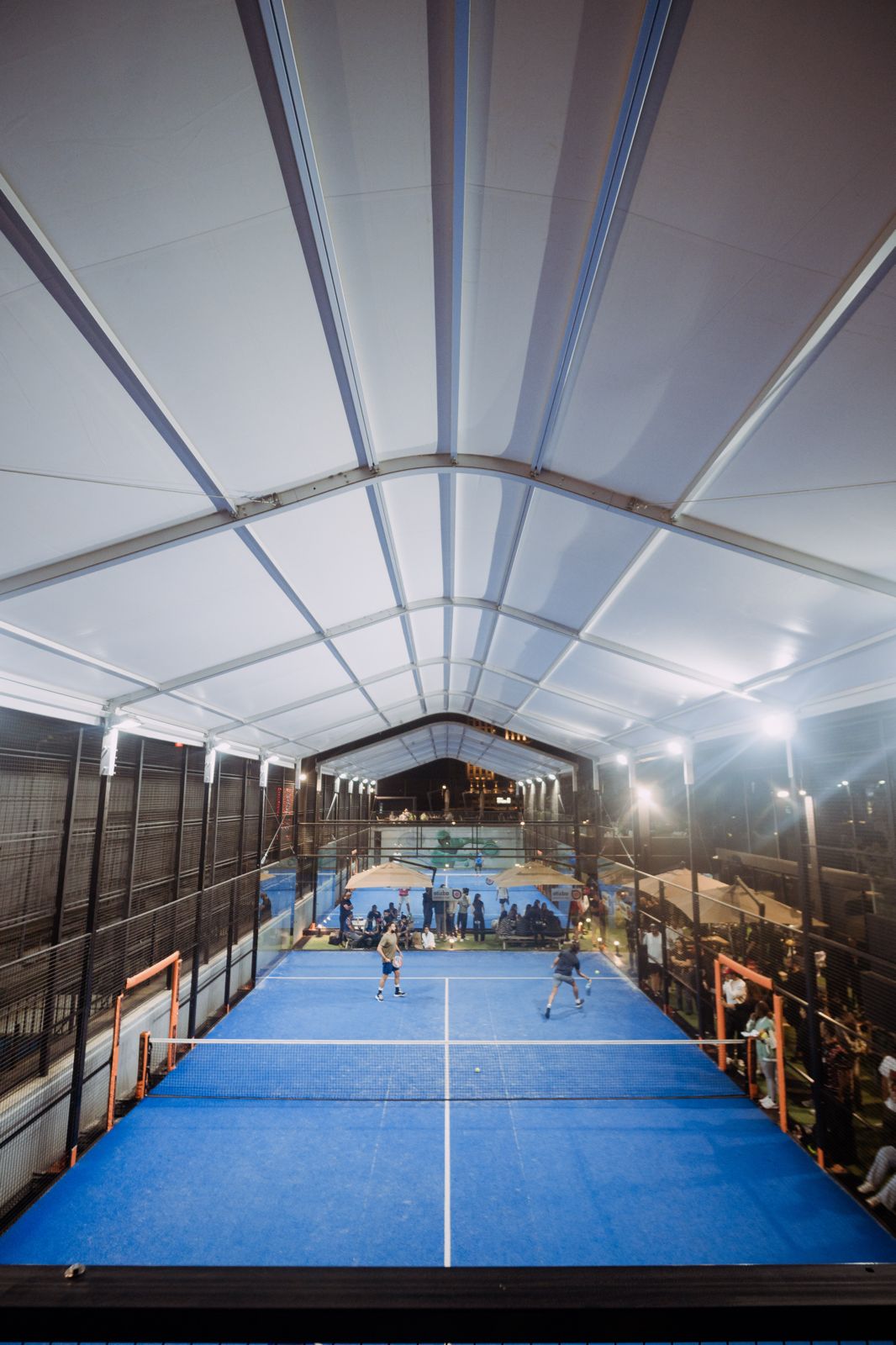 Covered padel court facility